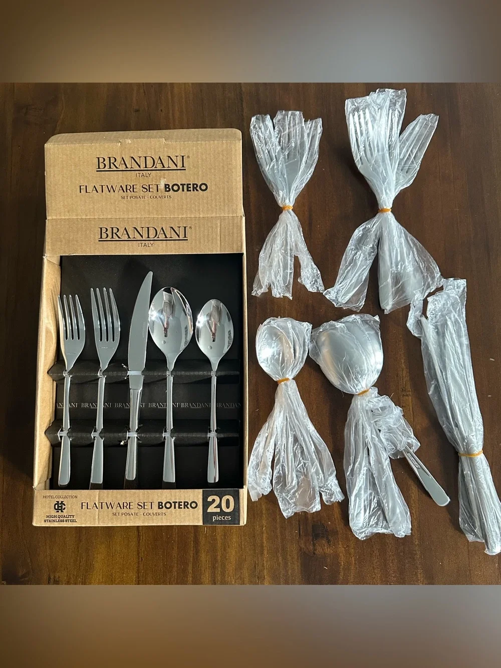 BRANDANI BOTERO HOTEL COLLECTION 20 PIECE FLATWARE SET NEW IN BOX